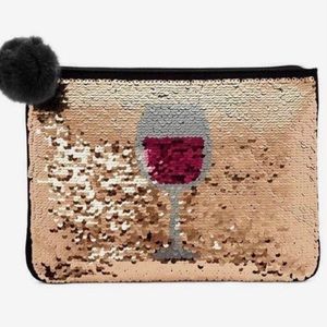 Stella & Dot Sequin Wine Pouch Reversible Clutch